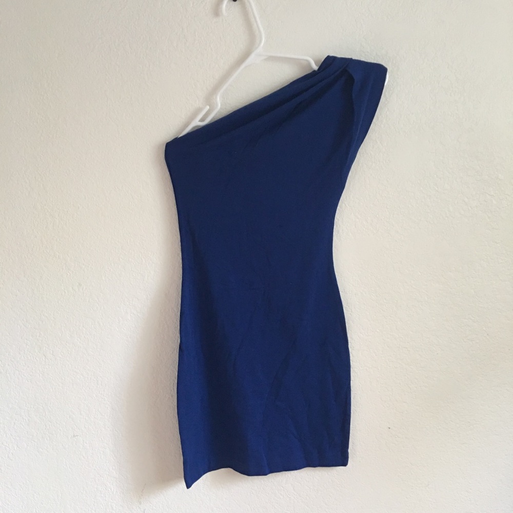 Forever 21 Cobalt Blue One Shoulder Bodycon Dress